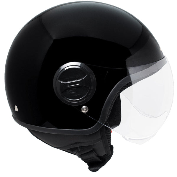 sconto Casco Demi-Jet per Scooter Visiera Sagomata SKA-P 1 WH Wolli Nero Metal