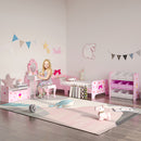 Scaffale Portagiochi per Bambini 63x30x60 cm con 9 Cestini in Tessuto in MDF Rosa e Bianco  
