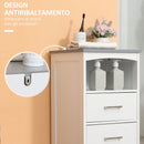 Mobiletto Bagno 3 Cassetti 40x33x80 cm in MDF Bianco