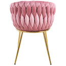 Set 2 Sedie per Sala da Pranzo e Ufficio in Velluto Rosa Antico Sedia Ergonomica