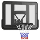 Canestro Basket Esterno a Parete 110x75 cm con Tabellone Infrangibile e Cerchio Ø45 cm in Acciaio Nero      
