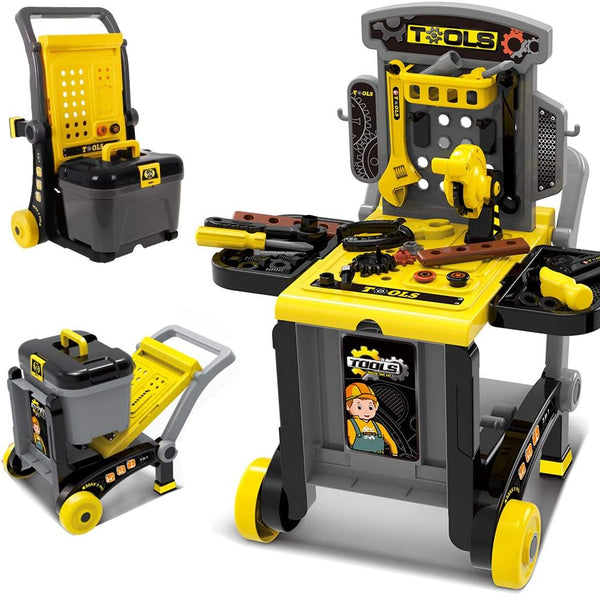 prezzo Banco da Lavoro per Bambini 80x33x91 cm con Accessori Giallo e Grigio