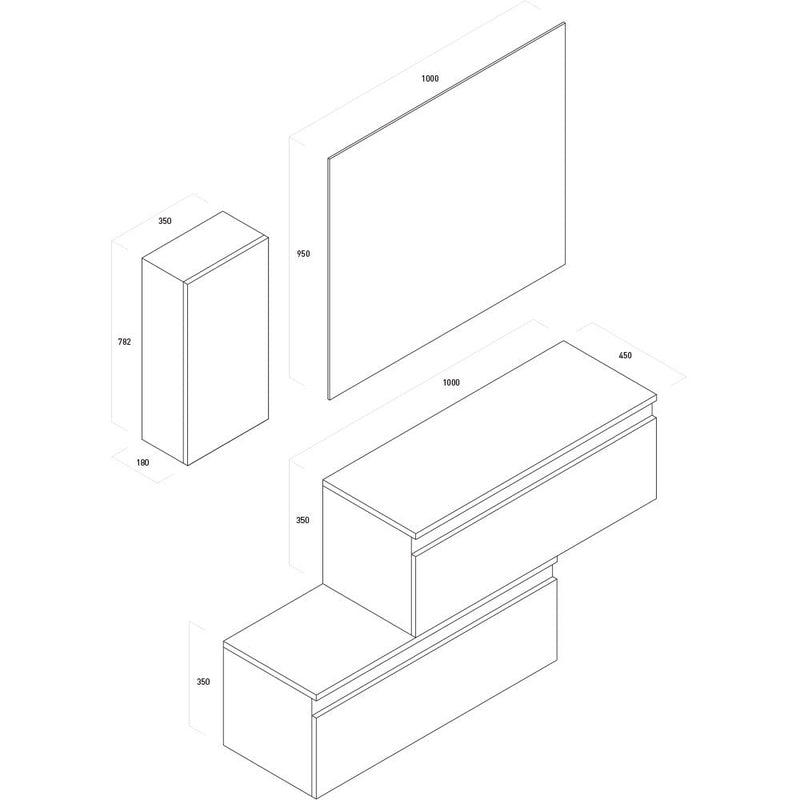 Mobile da Bagno sospeso Ibiza 16 Tabacco Scuro TFT