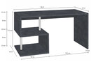 Scrivania con 2 Ripiani 140x60x77,5 cm Esse Ardesia