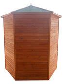 Voliera da Esterno Esagonale Ø2,3 m con Ingresso in Legno Naturale 