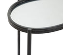 Tavolinetto Maycos 53,3x36,8x58,4 cm in Ferro e Specchio Nero