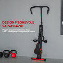 Macchina Total Crunch Pieghevole 57x105x115 cm con Seduta Regolabile in Metallo e Plastica Rosso      