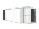 Casetta Box da Giardino in Lamiera di Acciaio Porta Utensili 327x611x235 cm Enaudi Bianco