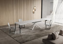  Tavolo Allungabile 130-390x90x74 cm Niket Bianco Frassino Gambe Bianche