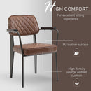 Set 2 Sedie Imbottite 58,5x59x81 cm in Similpelle e Acciaio  Marrone