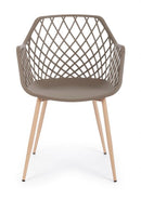 Set 4 Sedie 58x54x85,5 cm in Plastica Tortora