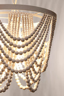 Lampadario Pearl 1 Luce Ø35x31,5 cm E27 in Acciaio e MDF