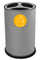 Pattumiera Per Raccolta Differenziata Ø45xh72 cm In Acciaio Verniciato 3 Scomparti Grigio