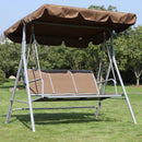 Dondolo da Giardino 2 Posti in Metallo Marrone 