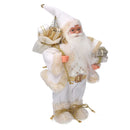 Babbo natale in tessuto bianco e oro cm xh30