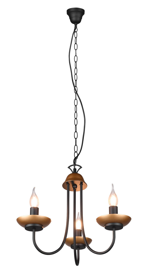 online Lampadario Sospeso da Interno Attacco E14 in Metallo Nero Opaco