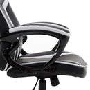 Sedia da Gaming Altezza Regolabile in Similpelle Bianco e Nero 