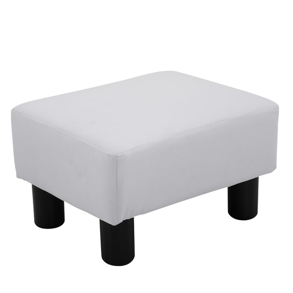 Pouf Poggiapiedi in Similpelle 40x30x24 cm Bianco sconto