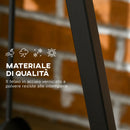 Scaffale Portalegna con Ganci 45x32x58 cm in Acciaio Nero