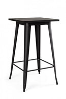 Tavolo Bar Minnesota Quadrato Nero H103 in Metallo