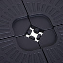 Base per Ombrellone 4 Pezzi Componibili Max 17L in HDPE Nero 48x48x8 cm 