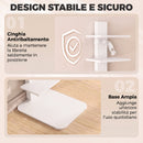 Libreria Moderna a 11 Ripiani Salvaspazio Stile Industriale 34,5x41,5x163,5 cm in Truciolato e Acciaio Bianco      