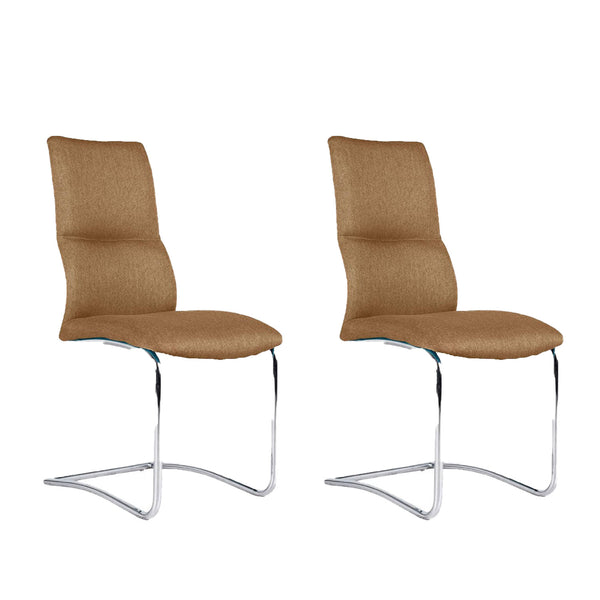 Set 2 Sedie 47x43xH96 cm in Tessuto Alice Tortora Slitta Cromo online