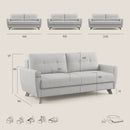 Divano Letto 2 Posti 168x97x96 cm in Tessuto Grigio Chiaro
