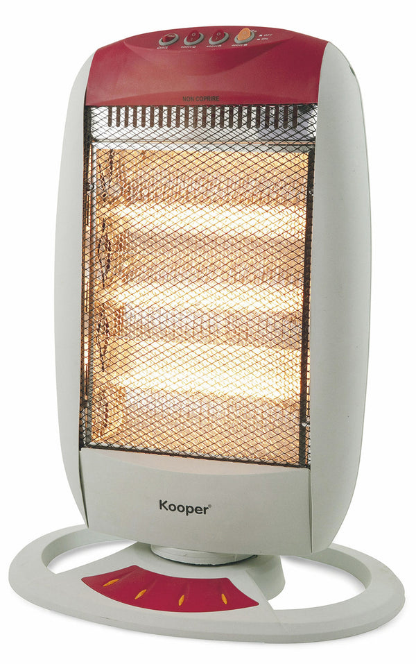 Stufa Alogena 1200W 3 Elementi Kooper India Rossa sconto