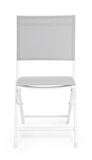 Set 4 Sedie Pieghevole da Giardino 47x57x88h cm Elin Bianco 