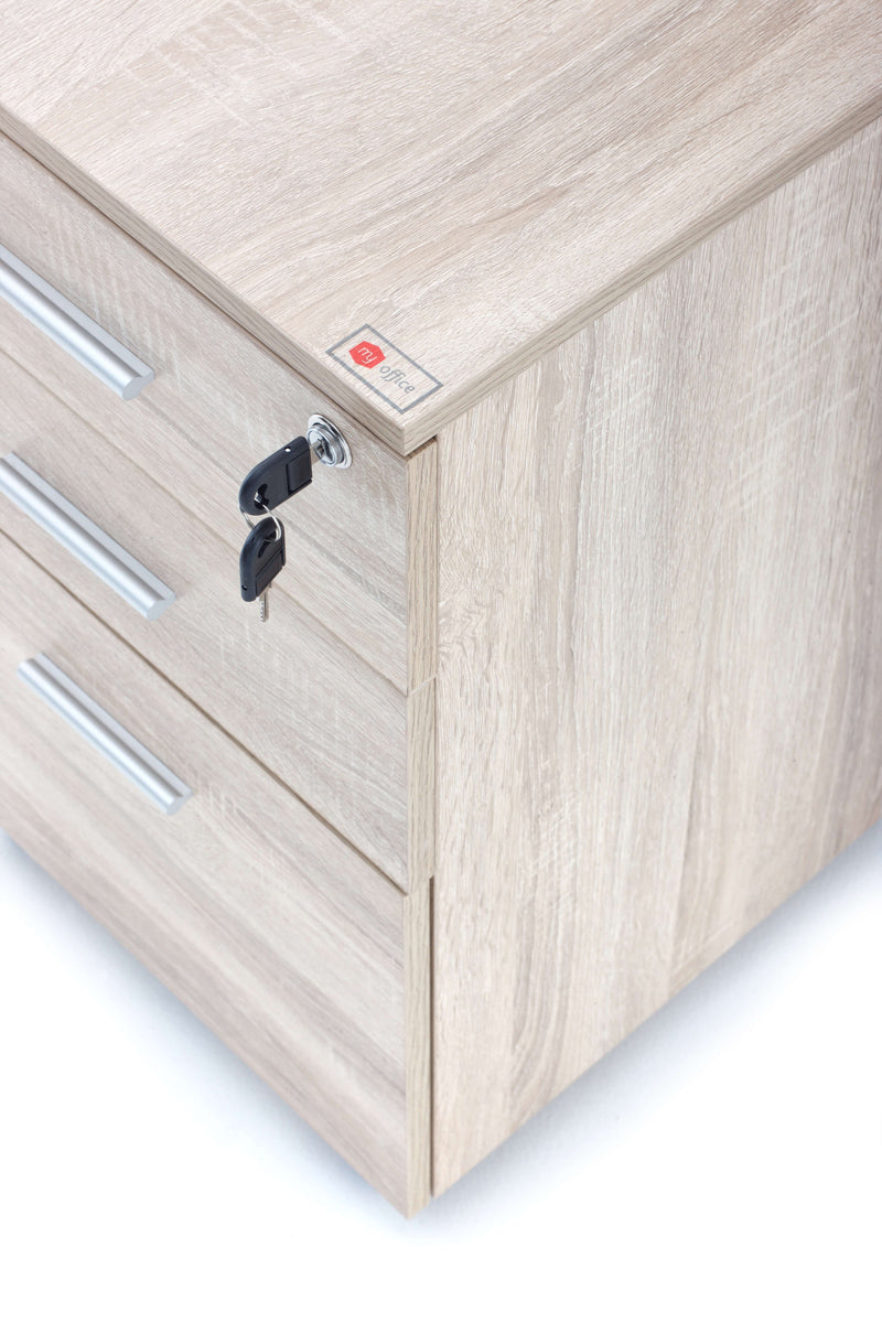 Cassettiera con Ruote 3 Cassetti  in Mdf Chest Rovere