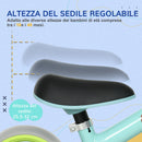 Bicicletta Pedagogica per Bambini Senza Pedali 66,5x34x47 cm in Acciaio PP PU e TPR Turchese