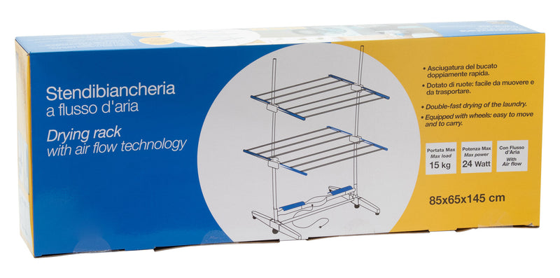 Asciugabiancheria Stendibiancheria Elettrico 24W Asciugatrice per Biancheria Stendino con Ruote