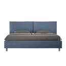 Letto Matrimoniale Imbottito in Microfibra Antea Large Blu Varie Misure