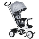 Passeggino Triciclo 100x48x106 cm con Sedile Girevole 360° Grigio