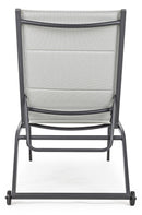 Lettino Prendisole da Giardino 61x192x105 cm con Ruote in Alluminio Antracite