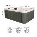 Vasca Monoblocco Drusilla per 3 Persone 218x158x85 cm in Acrilico Color Legno