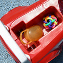 Macchina Cavalcabile per Bambini 18-36 Mesi 49x24x42 cm a Spinta Manuale a Forma di Camion dei Pompieri in PP e Metallo Rosso      