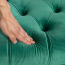 Panca Fondo Letto Imbottita con Rivestimento Trapuntato in Effetto Velluto 118x45x42 cm Verde Scuro    