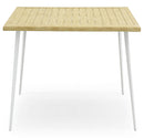 Tavolo da Giardino 90x90x75 cm in Acciaio Kraus Leonardo Bianco e Effetto Legno