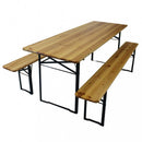 Set Birreria da Giardino Pieghevole in Legno Marrone Seconda Scelta