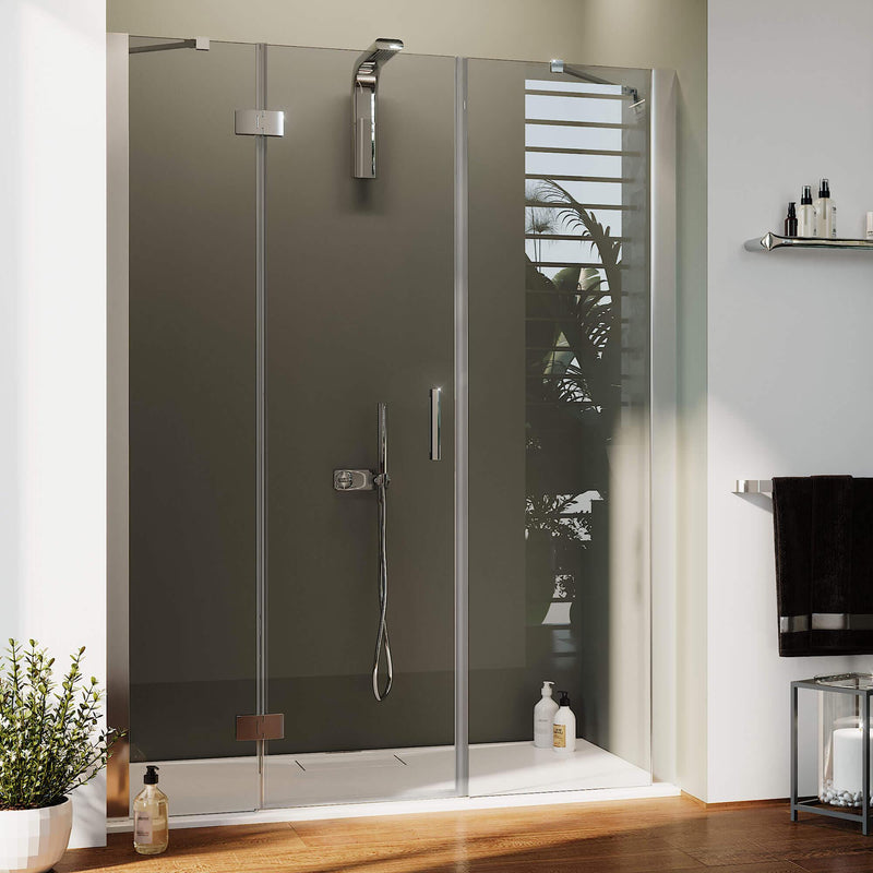 Porta Doccia 1 Anta Battente in Cristallo Trasparente 6mm H190 Fosterberg Herning Varie Misure