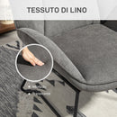 Poltrona Imbottita 71,5x67x79 cm in Tessuto Effetto Lino Grigio  