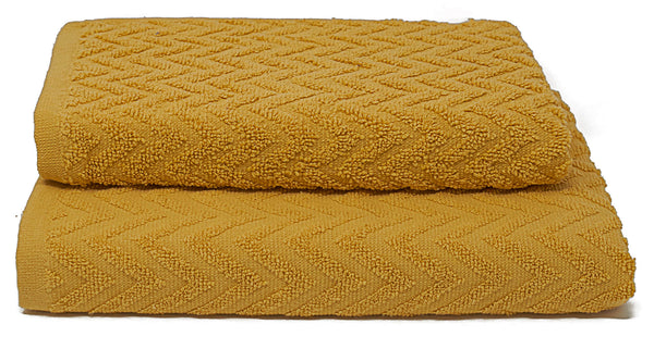 Set Spugna Asciugamani Ospite + Salvietta Sally ZigZag Senape acquista