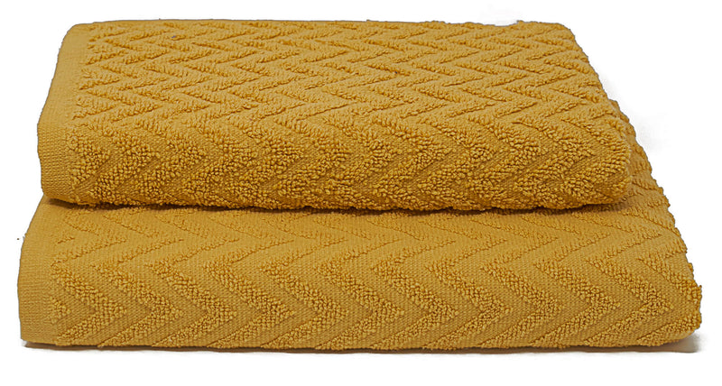 Set Spugna Asciugamani Ospite + Salvietta Sally ZigZag Senape