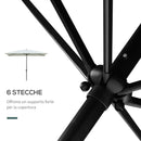 Ombrellone da Giardino 2x3 m Palo Ø38 mm in Alluminio e Poliestere Beige