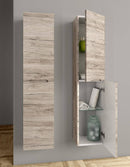 Mobile da Bagno a Colonna 2 Ante in Mdf 35x30x160cm TFT Swing Rovere con Nodi