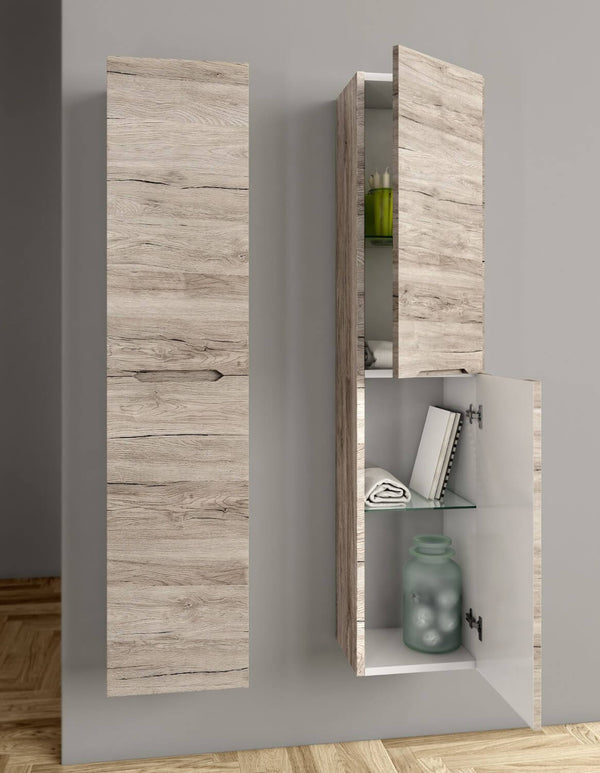 Mobile da Bagno a Colonna 2 Ante in Mdf 35x30x160cm TFT Swing Rovere con Nodi prezzo