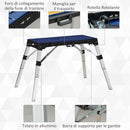 Banco da Lavoro 4 in 1 Pieghevole 132x82,5x77,5 cm in Lega di Alluminio