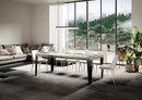 Tavolo Allungabile 120/380x90 cm Flame Bianco Frassino Gambe Antracite      
